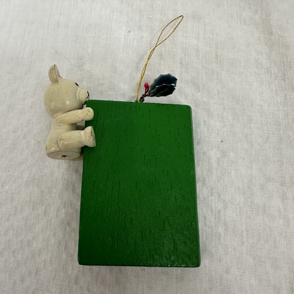 Vintage Lot Of 3 Teacher Appreciation Gift Christmas Ornaments Bus Santa Apple - Picture 9 of 11